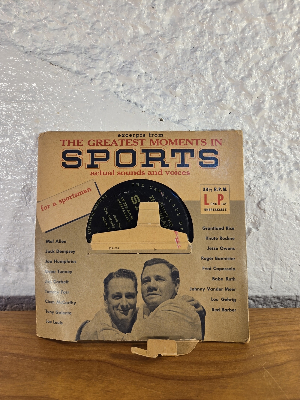 Vintage 33 1/3 RPM The Greatest Moments in Sports Actual Sounds & Voices